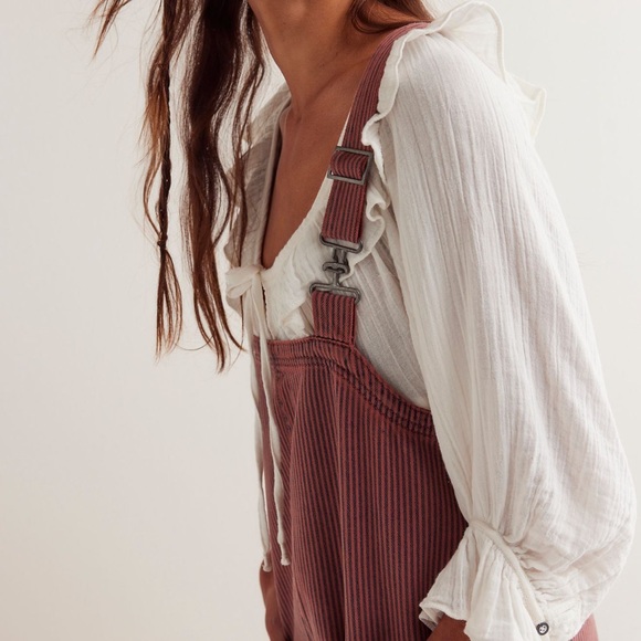 Free People Overall Smock Mini Railroad top NWT - Large - Picture 3 of 3